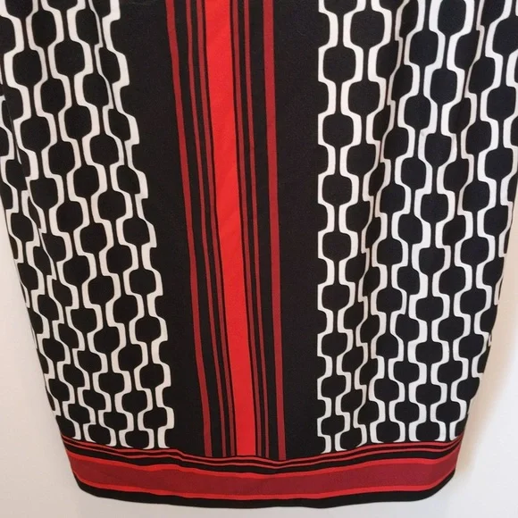 CB Established Women's Size 15 Geometric Print One Piece Lined Career Wear Dress - Picture 3 of 16